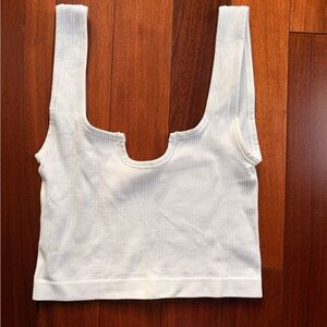 Urban Outfitters White Ribbed Crop Top